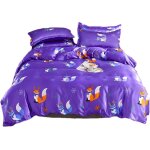 Parure de lit pi��ces avec housse de couette + drap + taie d'oreiller en soie glac��e pour une utilisation ...