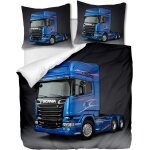 Parure de lit pi��ces avec housse de couette et taies d'oreiller, camion bleu, x cm / x cm x , (multi ...