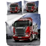Parure de lit pi��ces avec housse de couette et taies d'oreiller, le camion rouge, x cm / x cm x , (multi ...