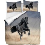 Parure de lit pi��ces avec housse de couette et taies d'oreiller, un cheval qui court, x cm / x cm x ...