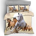 Parure de lit pi��ces avec housse de couette, taie d'oreiller et housse de couette motif cheval de guerre ...