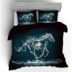 Parure de lit pi��ces avec housse de couette, taie d'oreiller et housse de couette motif cheval de guerre ...