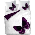 Parure de lit pi��ces avec housse de couette et taies d'oreiller, papillon violet, x cm / x cm x , multi ...