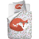 Parure de lit pi��ces avec housse de couette et taie d'oreiller, petit renard et maman, x cm / x cm x ...