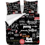 Parure de lit pi��ces avec housse de couette et taies d'oreiller, s��rie de rock, x cm / x cm x (multi ...