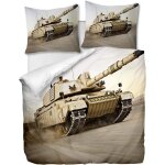 Parure de lit pi��ces avec housse de couette et taies d'oreiller, tank en mouvement, x cm / x cm x , ...