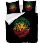 Parure de lit pi��ces avec housse de couette et taies d'oreiller, th��me de la tour de la t��te de lion, ...