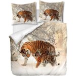 Parure de lit pi��ces avec housse de couette et taies d'oreiller, tigre m��re et fils, x cm / x cm x ...