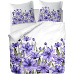 Parure de lit pi��ces avec housse de couette et taies d'oreiller, violet fleurs, x cm / x cm x , multi ...
