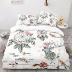 Parure de lit pi��ces en microfibre motif papillon et plumes style boh��me dreamcatcher avec housse de ...