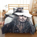 Parure de lit pi��ces pour pirates of the caribbean johnny depp impression d housse de couette en microfibre ...