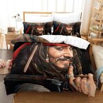 Parure de lit pi��ces pour pirates of the caribbean johnny depp impression d housse de couette en microfibre ...