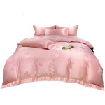 Parure de lit pi��ces en soie de glace avec housse de couette, drap + taies d'oreiller - motif glace ...
