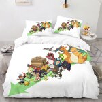 Parure de lit pikachu pikachu 3d avec housse de couette et decoration de chambre pour enfants, garcon ...