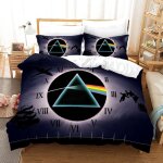 Parure de lit pink floyd avec housse de couette et couvre - lit confortable, style groupe de rock britannique, ...