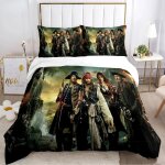 Parure de lit pirates des cara�bes, housse de couette, decoration oc�an, marin, capitaine pirate, aventure ...