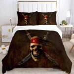Parure de lit pirates des cara�bes, housse de couette, decoration oc�an, marin, capitaine pirate, aventure ...