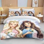 Parure de lit princesse barbie rose, housse de couette douce barbie pour filles, housse de couette moderne ...