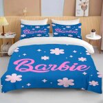 Parure de lit princesse barbie rose, housse de couette douce barbie pour filles, housse de couette moderne ...