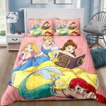 Parure de lit princesse blanche - neige et la petite sir�ne, housse de couette et taie d'oreiller, decoration ...