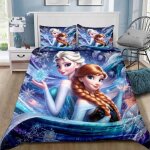 Parure de lit princesse blanche - neige et la petite sir�ne, housse de couette et taie d'oreiller, decoration ...