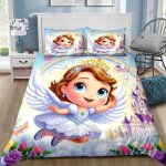 Parure de lit princesse blanche - neige et la petite sir�ne, housse de couette et taie d'oreiller, decoration ...