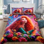 Parure de lit princesse blanche - neige et la petite sir�ne, housse de couette et taie d'oreiller, decoration ...