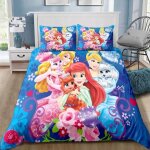 Parure de lit princesse blanche - neige et la petite sir�ne, housse de couette et taie d'oreiller, decoration ...