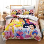 Parure de lit princesses, impression num��rique d, en microfibre, dessin anim�� bella, cendrillon, raiponce ...
