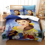 Parure de lit princesses en microfibre avec impression num��rique d - motif : bella cendrillon, raiponce ...