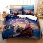 Parure de lit princesses en microfibre avec impression num��rique d - motif : bella cendrillon, raiponce ...