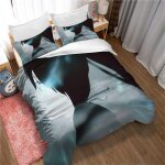 Parure de lit r�versible 2 personnes avec housse de couette 220 x 240 cm + 2 taies d'oreiller 65 x 65 ...