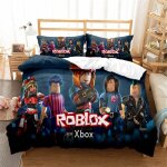 Parure de lit roblox avec housse de couette et taies d'oreiller assorties, 120 fils au pouce carr�, housse ...