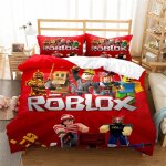 Parure de lit roblox avec housse de couette et taies d'oreiller assorties, 120 fils au pouce carr�, housse ...