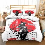 Parure de lit samoura� japonais avec housse de couette douce pour homme et adolescent, pour chambre simple, ...