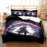 Parure de lit samoura� japonais avec housse de couette douce pour homme et adolescent, pour chambre simple, ...