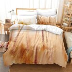 Parure de lit en satin de coton, densit� de fils 200, housse de couette simple et double et deux taies ...