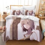 Parure de lit en satin de coton, densit� de fils 200, housse de couette simple et double et deux taies ...