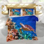 . parures de lit sets de housses de couettes fille cr��atif d monde tortue dauphin baleine m��duse corail ...