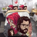 D parure de lit set de housse de couette en housse de couette imprim�� d - la casa de papel - simple ...