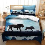 Parure de lit simba et le roi lion, housse de couette et taie d'oreiller, motif dessin anime, pour garcon ...
