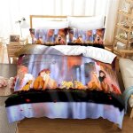 Parure de lit simba et le roi lion, housse de couette et taie d'oreiller, motif dessin anime, pour garcon ...