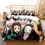 Parure de lit simple demon slayer, 200 fils au pouce carr�, 100 % coton egyptien, qualit� h�teli�re, ...