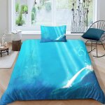 Parure de lit simple avec housse de couette et 2 taies d'oreiller imprim�es la petite sir�ne, motif princesse ...