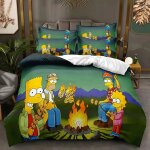 Parures de lit simpsons, housses de couette et taies d'oreiller bart - lisa king size pour enfants et ...