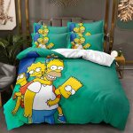 Parures de lit simpsons, housses de couette et taies d'oreiller bart - lisa king size pour enfants et ...