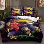 Parures de lit simpsons, housses de couette et taies d'oreiller bart - lisa king size pour enfants et ...