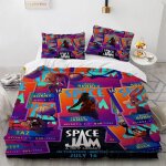 Parure de lit space jam a new legacy, ensemble de literie exquis, housse de couette de basket - ball, ...