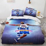 Parure de lit space jam a new legacy, ensemble de literie exquis, housse de couette de basket - ball, ...