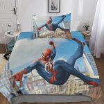 Parure de lit spider - man 3 pieces en microfibre bross�e douce, motif personnages du film marvel, housse ...